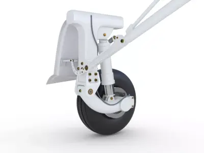 Landing Gear for Aircraft 2 Rear 3D model
