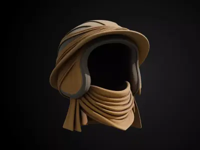 Stylized Desert Rebel Warrior Helmet - Dust Hunter 3D print model