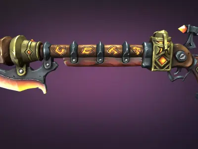 Dwarf musket Low-poly 3D model