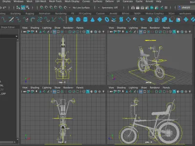 Rigged Bicycle  Free 3D model