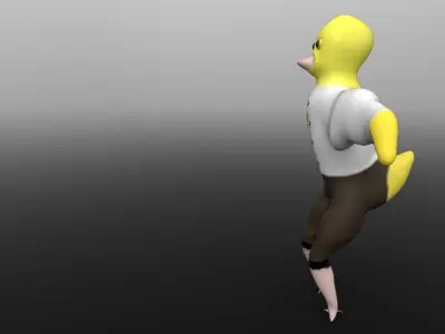 duckling in a shirt 3D model