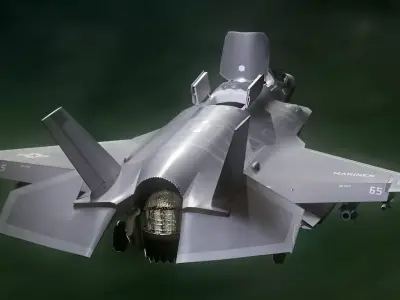 F35B Lightning II -Rigged - with high resolution cocpit Low-poly 3D model