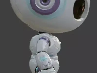 Cute Chibi Alien Robot 3D Model Low-poly 3D model buy