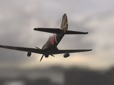 Nakajima ki 84 Aircraft Low-poly 3D model