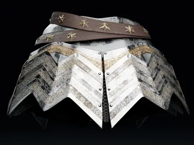  Female Knight Skirt Armor MidPoly 3D model