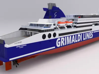 Ship Cruise Ausonia - Grimaldi Lines 3D model