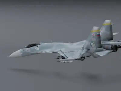 Su-33 Flanker-D Low-poly 3D model