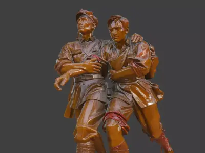 Military sculpture warrior  military battle war hero  soldier 3D print model 3