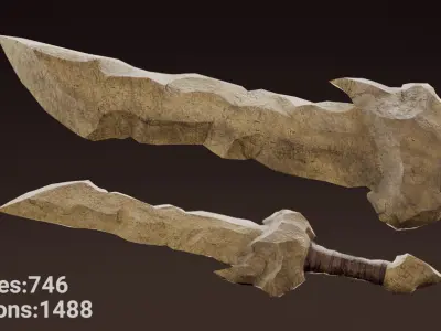 Elemental Daggers Low-poly 3D model