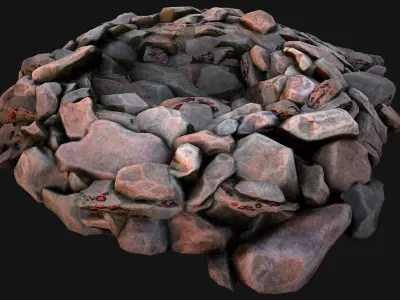 Gemstone Deposits Mine Gem Set Low-poly 3D model