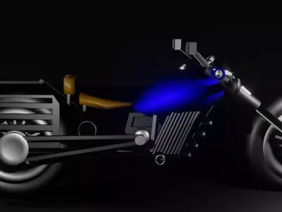 Blue Chopper Low-poly 3D model