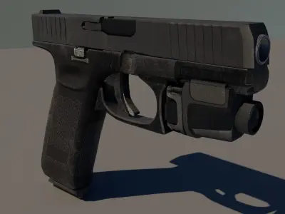 pistol Low-poly 3D model 3