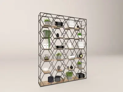 Book Shelf with Decoration Free 3D model