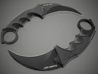 Axe Karambit Dagger Knife Weapon PBR Gameready Low-poly 3D model