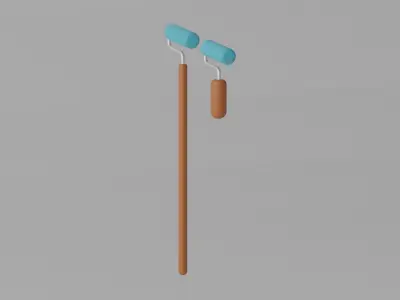 Cartoon Paint Roller 3D model