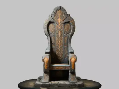 Fantasy Ancient Throne 3D Model Low-poly 3D model