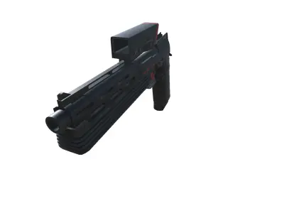 21-AMJ-9-gun model 3d game ready model Low-poly 3D model Low-poly 3D model