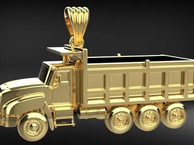 Small Truck Pendant Necklace Charm Jewelry  3D print model