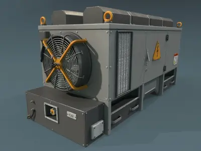 Industrial Units - 20 pieces Low-poly 3D model