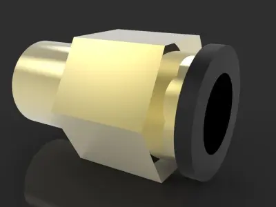 Napple brass threaded connector Free 3D model