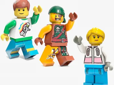 LEGO Minifigures Rigged for Maya Collection 3D model