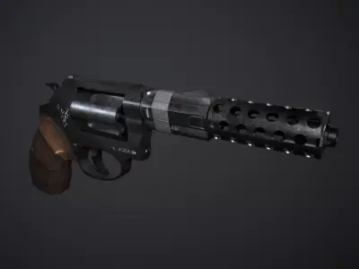 Revolver Low-poly 3D model 19