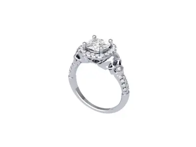 Skull Ring 3D print model 7
