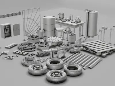 Soviet Warehouse Diorama Pack  3D print model