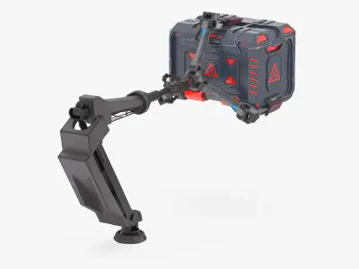 Sci-Fi Robotic Arm with Cargo Container 3D model