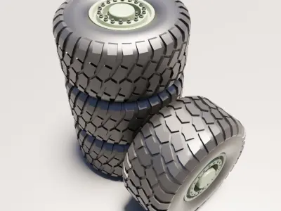 3D model of wheel from off-road truck 3D model