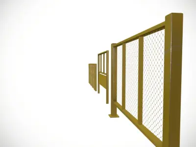 Metal Pedestrian Safety Barricades  Low-poly 3D model