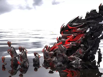 Scull Ghosts Sculptures 4 Swarm 2  3D model