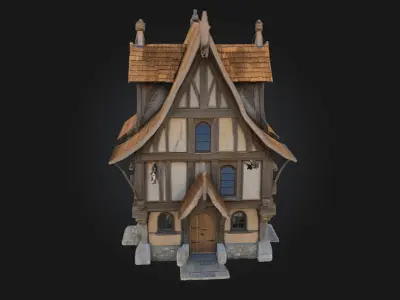 Medieval Cottage Model Timeless Charm of Rustic Living 3D model