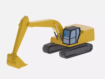 Excavator Construction 330 Simplified Low-poly 3D model