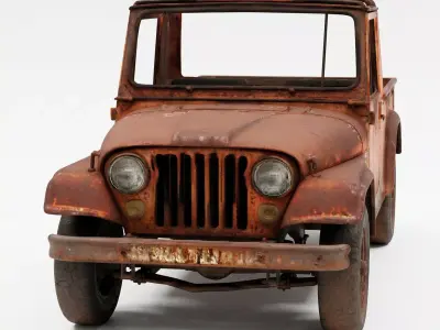 Realistic Rusty Abandoned Off-Road Vehicle 3D Model Low-poly 3D model