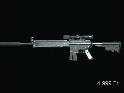 Rifle ar - Low-poly 3D model