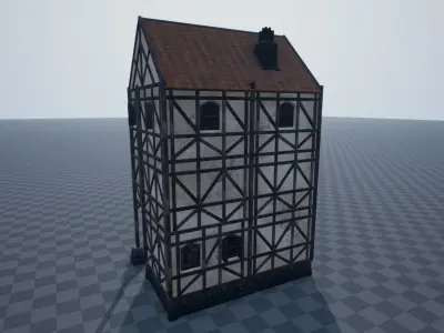 Medieval House 02 Low-poly 3D model