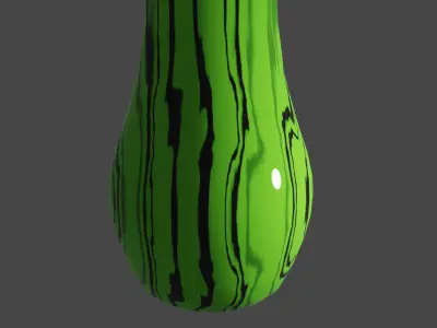 Porcelain vase glass vase with color likes watermelon peel Free low-poly 3D model