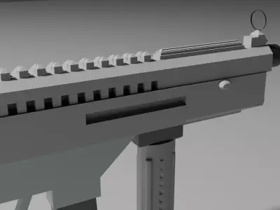 machine gun Low-poly 3D model