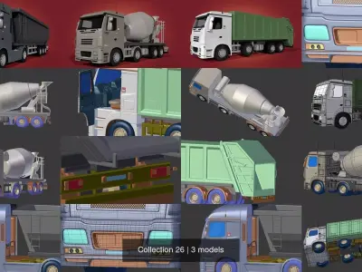 Generic Heavy Truck - Garbage - Construction - Tipping 3D Model Pack