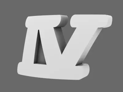 Space Knights V10R Standard Roman Numeral 04 Shoulder Symbols 3D print model