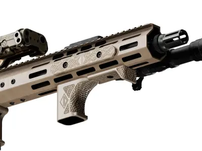 IRREGULAR DEFENSE GRIP AND RAIL COVER Low-poly 3D model