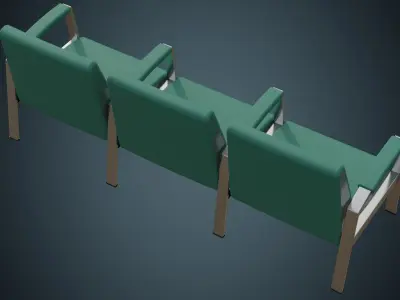 Waiting Chair 1 Basic Low-poly 3D model