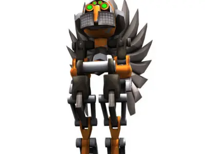 Future robot Low-poly 3D model