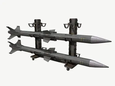 Military Missile Rack Low-poly 3D model