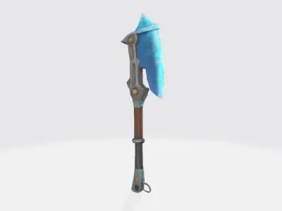 crystal axe Low-poly 3D model