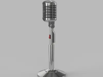 Retro Microphone 3D model