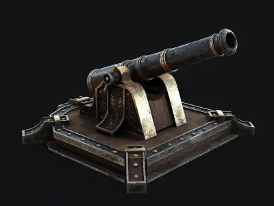 Old Cannon Low-poly 3D model order