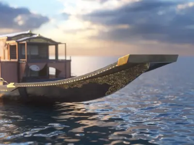 Japanese Medieval Ship - Gozabune model 3D model