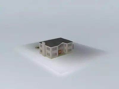 White Brick Mansion Free 3D model